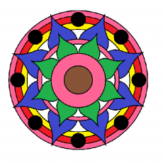 Renkli Mandala Tasarımı - Çiçek ve Düzlem Deseni - Eğitim Materyali