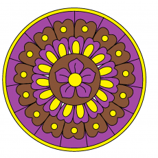 Renkli Çiçek Deseni: Mandala Boyama Şeması