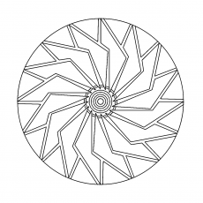 Geometric Pattern Coloring Activity: Circular Turbine Design