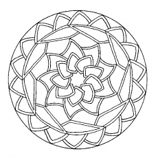 Kaleidoskopik Mandala Boyama Sayfası
