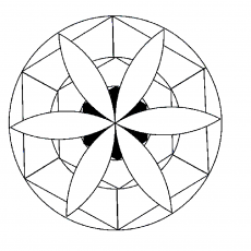 Geometrik Desen: Sekiz Yapraklı Çiçek ve Çokgenlerle Oluşan Daire
