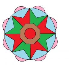 Geometric Pattern with Stars and Shapes: Educational Color Study