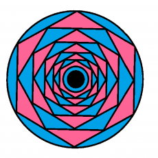 Geometrik Desen: Mavi ve Pembe Daireler