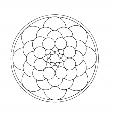 Daire İçinde Çiçek Deseni: Geometrik Sanat ve Renkli Boyama İçin Eğitim Materyali