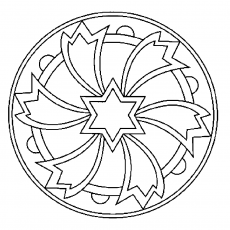 Geometric Flower Pattern Coloring Sheet