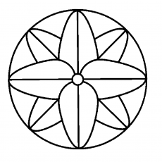 Geometrik Düzenli Çiçek Deseni: 8 Petalli Çiçek Motifi
