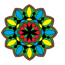 Renkli Mandala Deseni: Çiçek Temalı Geometrik Sanat