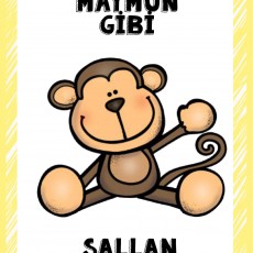 Maymun Gibi Sallanan Eğlenceli Hayvan Resmi