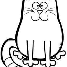 Sevimli Kedi Karikatürü: Kalın Hatlar ve Büyük Gözler