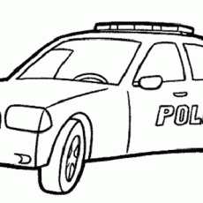Police Car Illustration - Educational Coloring Material