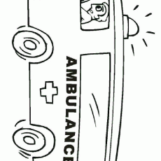 Ambulance Vehicle Coloring Page for Children