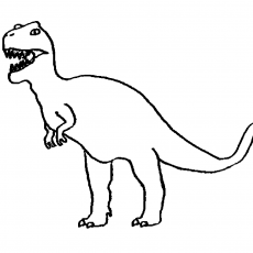Çizgi Film Tarzında T-Rex Kafası ve Vücut Çizimi
