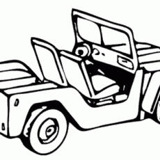 Çizim: Açık Jeep Aracı (Bir rakam yok, yalnızca sessiz harfler: J, P, C)