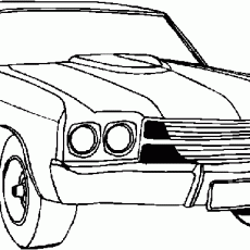 Çizgi Film Stili 1970 Model Spor Araba Resmi