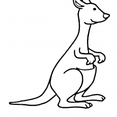 Kangaroo Coloring Page for Kids - Educational Animal Illustration