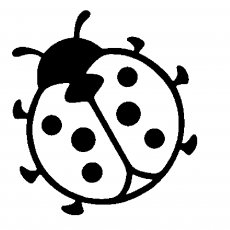 Karşıt Renklerle Çizilmiş Sevimli Pirebülbül (Ladybug) İllüstrasyonu