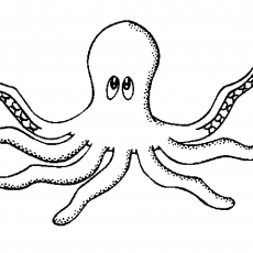 Octopus Coloring Activity - Educational Material for Marine Biology