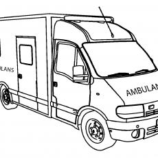 Ambulans Araç Çizimi - Sağlık Hizmetleri Teması