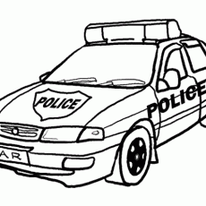 Police Car Coloring Page - Educational Art and Vehicle Recognition