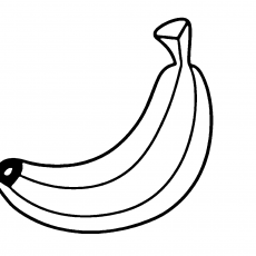 Meyve - Muz (1) - Black and White Line Art