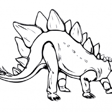 Stegosaurus Coloring Page - Prehistoric Animal Illustration