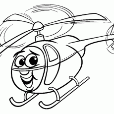 Çizgi Film Tarzında Helikopter Renklendirme Sayfası
