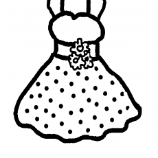 Polka Dot Dress Coloring Page for Kids