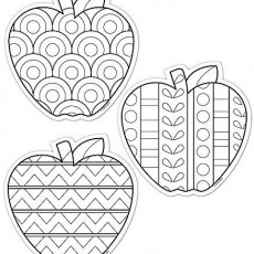 Üç Farklı Desenli Elma Coloring Page (3 Apples with Patterns)