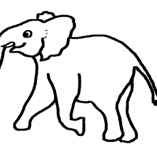 Elephant Coloring Page - Educational Activity for Kids