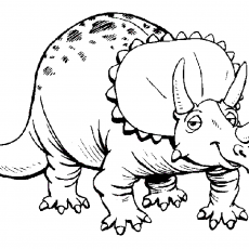 Çizgi Film Tarzında Triceratops Çizimi - Eğitici Boyama Sayfası