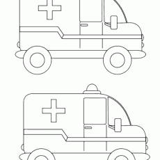 Ambulans Çizim Materyali - İki Adet Ambulans Aracı