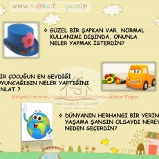 Eğitsel Görsel: Hayal Gücü ve Oyun Gelişimi - 1 Şapka, 1 Araç, 1 Dünya Haritası