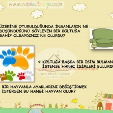 Eğlenceli Koltuk İsimlendirme ve Hayvan Ayak İzi Soruları