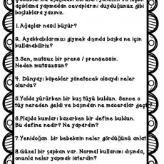 Yaratıcı Düşünme Soruları: Çocuk Gelişimi için Eğitim Materyali