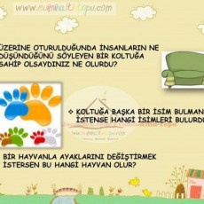 Koltuk ve Hayvan İzleri Üzerine Yaratıcı Düşünce Geliştirme Etkinliği