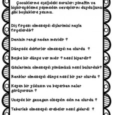 Çocuklara Yaratıcı Düşünme Soruları ve Boşluklar Formu