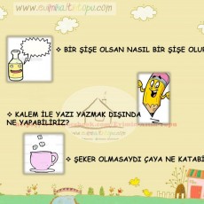 Eğlenceli Öğrenme: Şişe, Kalem ve Şeker Üzerine Düşünme Etkinlikleri