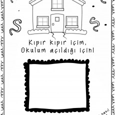 Okul Afişi: Kıpır Kıpır İçim, Okulum Açıldığı İçin! - Duygu İfadesi Etkinliği