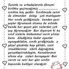 Sevgi ve Öğrenme Temalı Sınıf Duyurusu