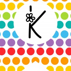 Renkli Dots ve Harf K Görseli