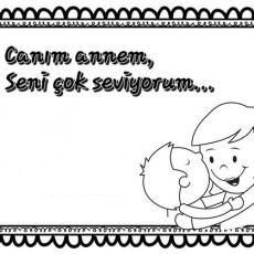 Canım Annem İle Sevgi Dolu Çizim: Çocuklar İçin Anneler Günü Etiketi