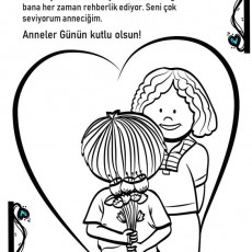ANNELER GÜNÜ KARTI - ÇOCUK VE ANNEDEN SEVGİ DOLU MESAJ