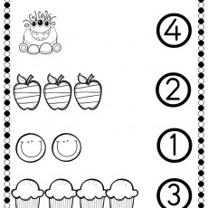 Eğitici Materyal: Rakamlarla Eşleştir - 1 (Bir), 2 (İki), 3 (Üç), 4 (Dört)
