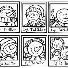 Kar Adamları: Iyi Tatiller Temalı Çizim Seti