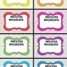 Okul Temalı Hoşgeldin Kartları