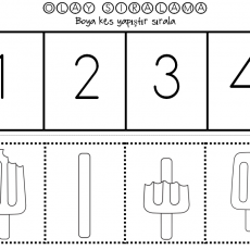 Olay Sıralama: 1, 2, 3, 4 - Dondurma Figürleri ile Sıralama Etkinliği
