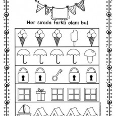 Her Sırada Farklı Olanı Bul: Görsel Zeka Geliştirme Etkinliği