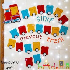 Sınıf Mevcut Treni Eğitici Görsel - 1 Tren ve 6 Renkli Vagon