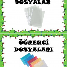 Eğitim Materyali: Poşet Dosyalar ve Öğrenci Dosyaları