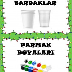 Karton-Plastik Bardaklar ve Parmak Boyaları - Eğitim Materyali